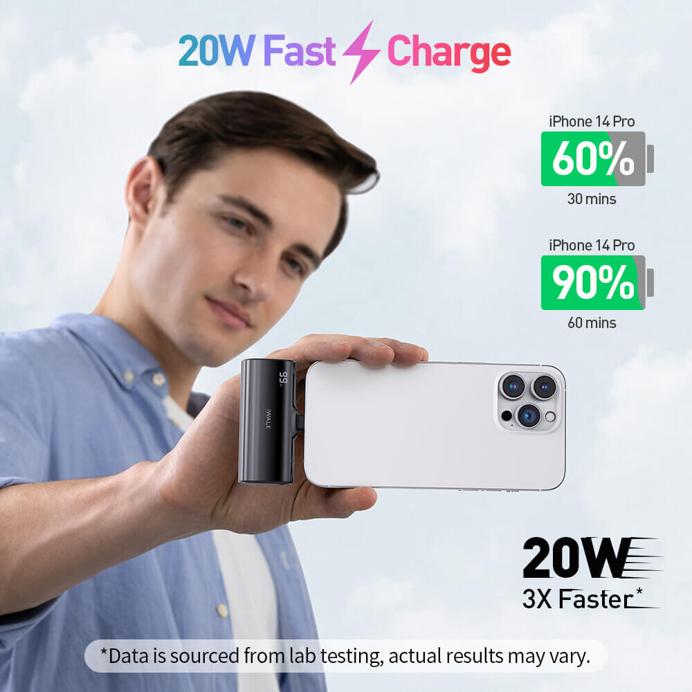 แบตเตอร์รี่สำรอง IWALK LINKPODX 5000 MAH สี BLACK เปลี่ยนหัวชาร์จได้ทั้ง LIGHTNING และ TYPEC_5